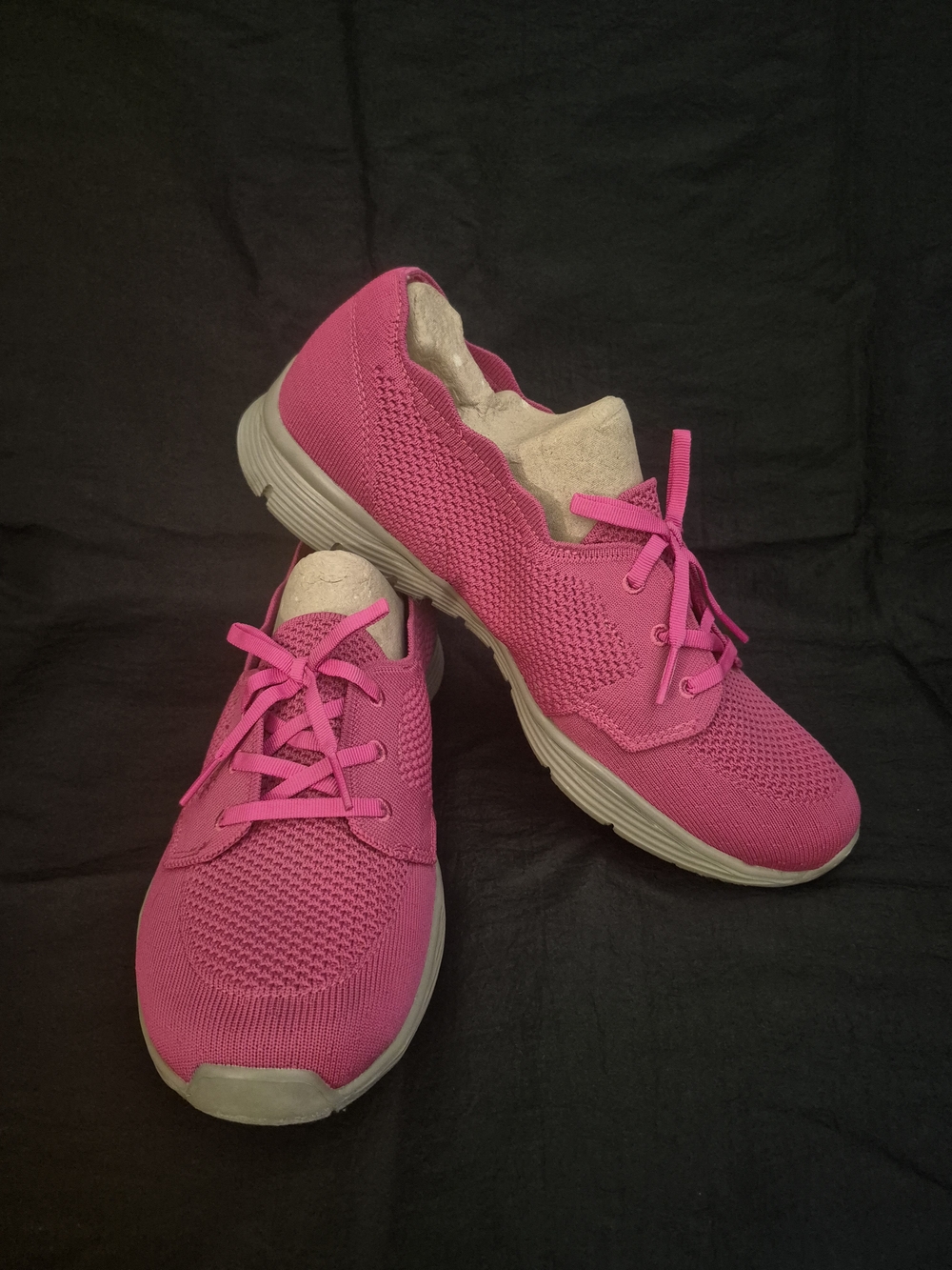 Women's Lightweight Pink Knit Sneakers- Skechers